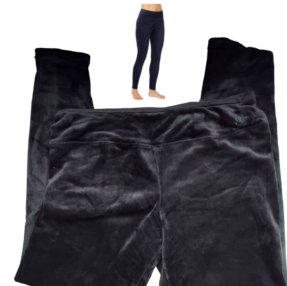 Cuddle Duds Plush Velour Leggings Black M Medium